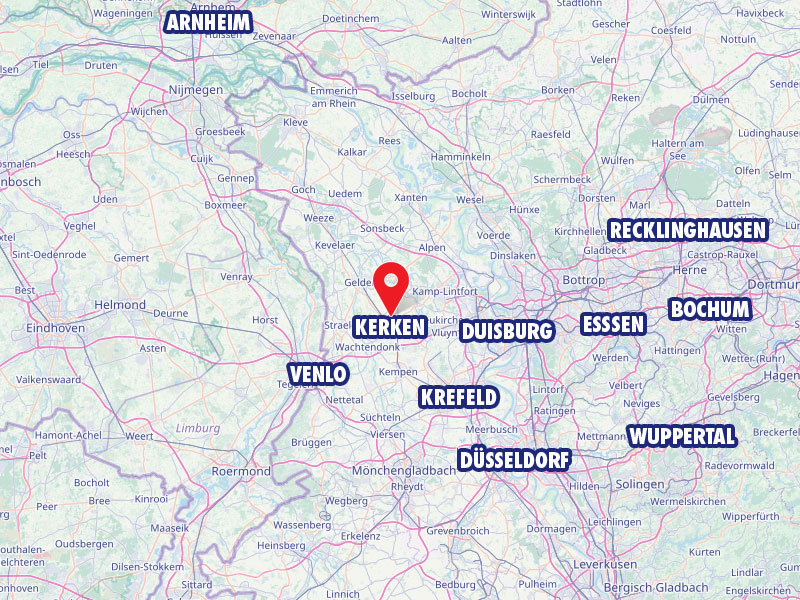 Anfahrtskarte zu Axo Welding in Kerken bei Duisburg / Krefeld / Venlo